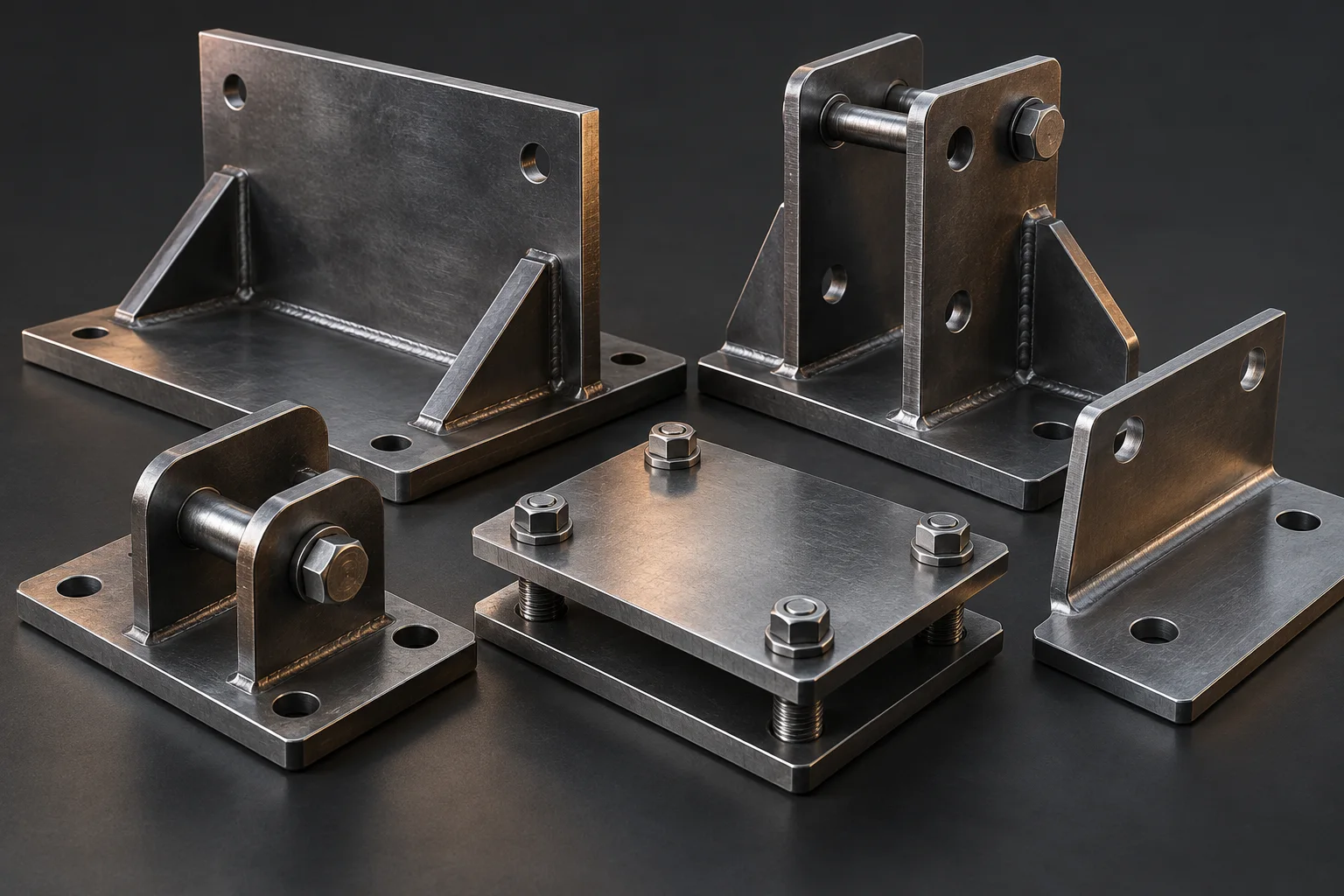 Illustrative steel plates and bolted metal components