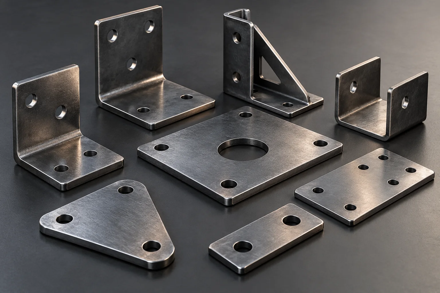 Illustrative steel brackets and metal plates